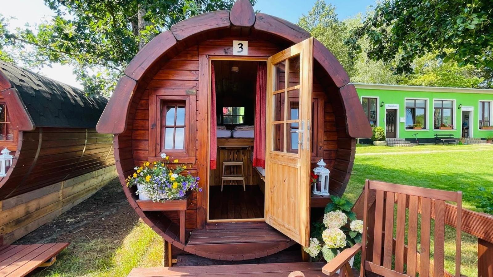 Langenbernsdorf Campingplatz Koberbachtalsperre - Campingfass Mieten מראה חיצוני תמונה